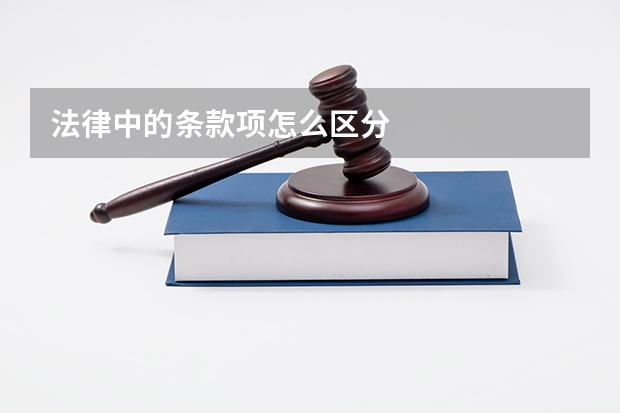 法律中的条款项怎么区分