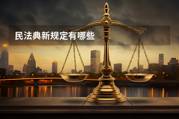 民法典新规定有哪些