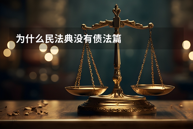 为什么民法典没有债法篇