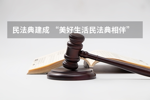 民法典建成 “美好生活·民法典相伴”主题宣传活动总结