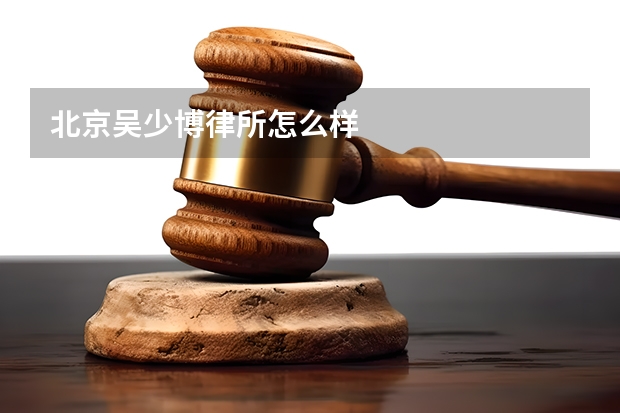 北京吴少博律所怎么样